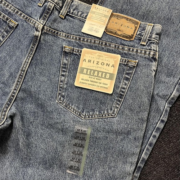 Vintage Arizona Jean Company Jeans Mens 42x32 Relaxed Stone Wash Denim Tapered - Picture 2 of 14